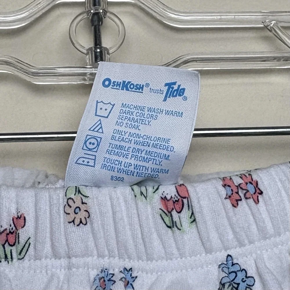 Vintage Oshkosh Baby B'gosh Floral diaper Cover Bloomers Size 24 Mos Lace Trim